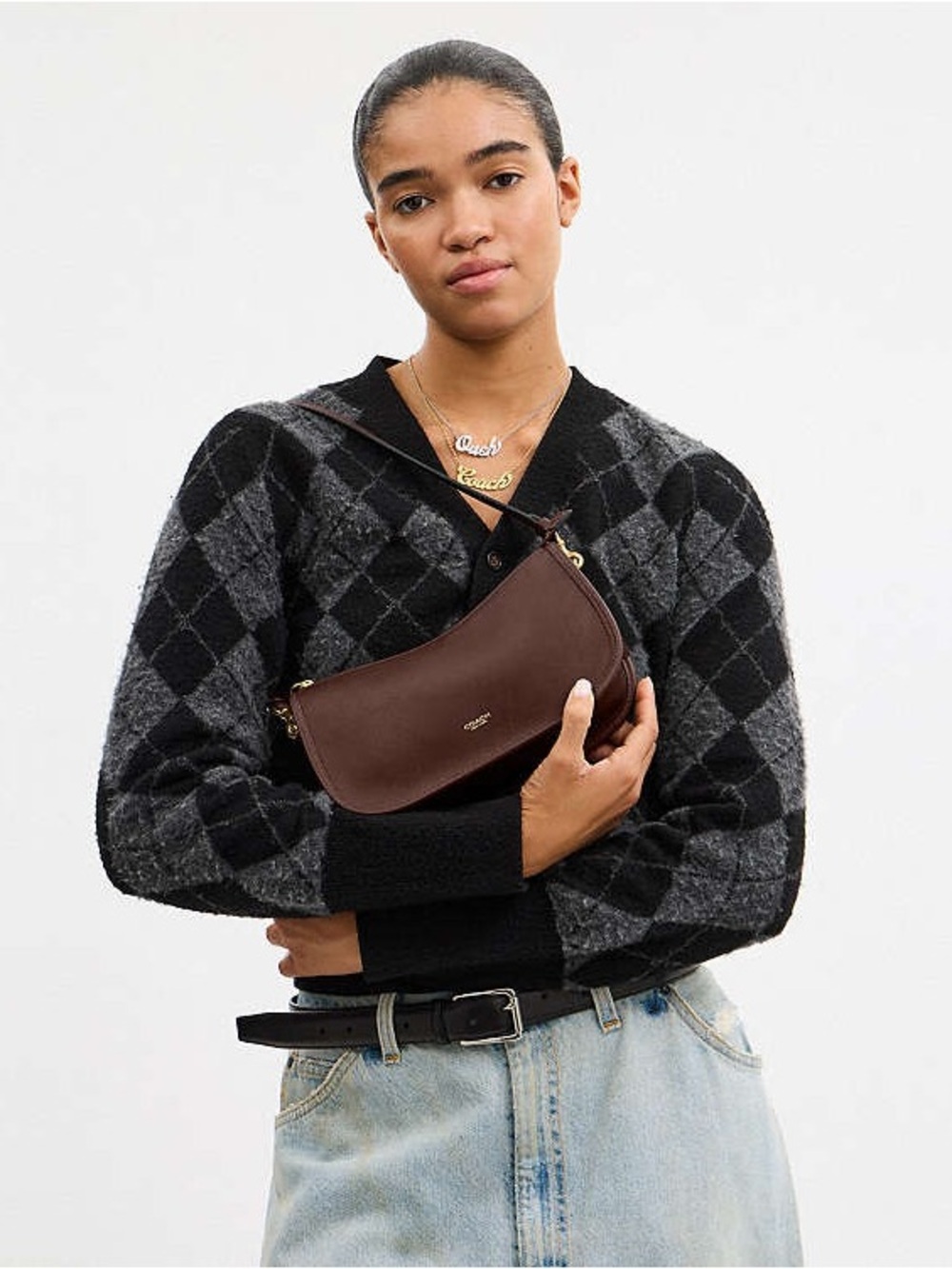 Coach Waverly Dark Brown Shoulder Bag with 3 different straps